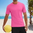 thumbnail image 2 of Razzly Men's Athletic T-Shirts for Outdoor Sports - Short Sleeve UPF 50+ Quick Drying Swim Shirt Rash Guard for Summer Activities(Pink,S), 2 of 5