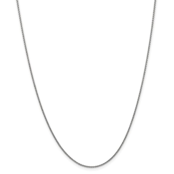 14K White Gold chain Cable 16 in 1.4 mm Round