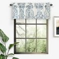 thumbnail image 7 of DriftAway Samantha Floral Damask Medallion Pattern Thermal Valance for Kitchen Living Room Single Rod Pocket 52 Inch by 18 Inch Plus 2 Inch Header Dusty Blue, 7 of 7