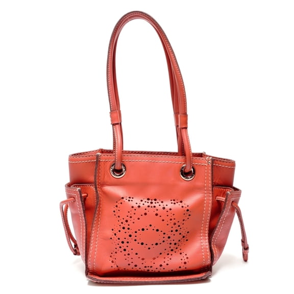 Pre-Owned LOEWE Anagram Perforated Leather Handbag, Orange, WS27244