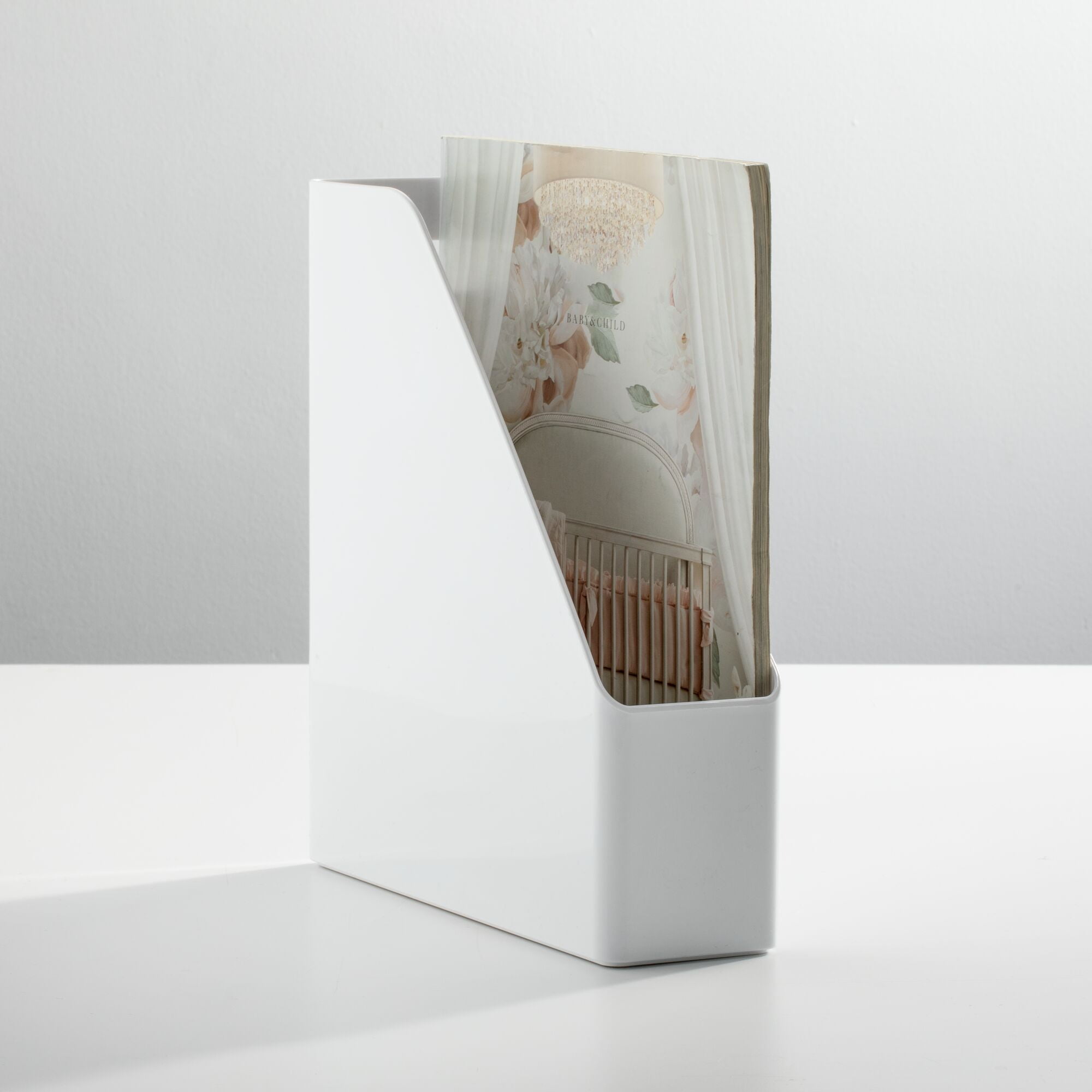 mDesign Plastic Slim Vertical File Folder Storage Organizer Bin