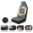 thumbnail image 6 of Jeiento Cute Paw Car Seat Covers Set of 2 Breathable Boho Flower Front Seat Cover Removable Automotive Accessories Elastic Fabrics Universal for Cars Truck SUV Van, Easy to Clean, 6 of 7