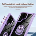 thumbnail image 6 of Allytech Clear Case for Samsung Galaxy S23 Ultra, Slim Case with Metal Ring Kickstand, Armor Lens Protection Shockproof Anti-Fingerprint Soft TPU Frame + Hard PC Back Protective Case - Purple, 6 of 7