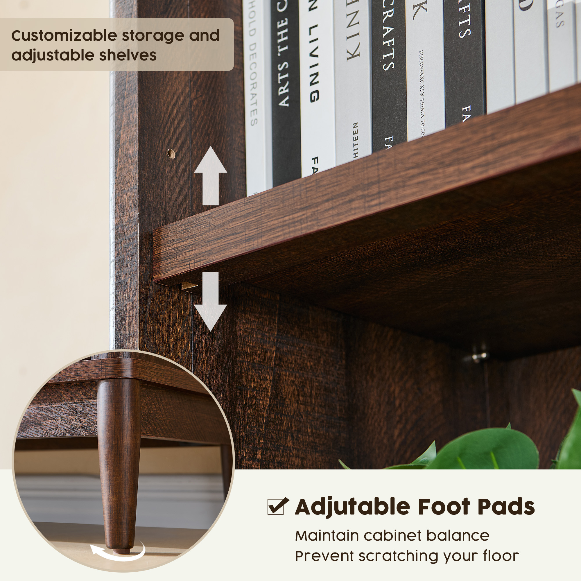 IFGET 75.9" Tall Arch Bathroom Cabinet with Adjustable Storage Shelves, Freestanding Wood Storage Cabinet for Bathroom