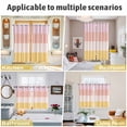 thumbnail image 6 of Colorful Stripe Kitchen Curtains 84 Inch Length, Modern Pink Red Yellow Vertical Striped Grommet Top Bedroom Living Room Curtains, Light Filtering Cafe Curtain Drapes 2 Panels Set 84''x84'', 6 of 9