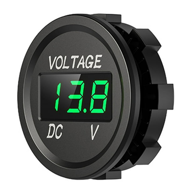D1 Coche Motocicleta DC 12-24V Panel digital Voltímetro Medidor de voltaje (Verde) Tmvgtek Accesorios para autos y motos