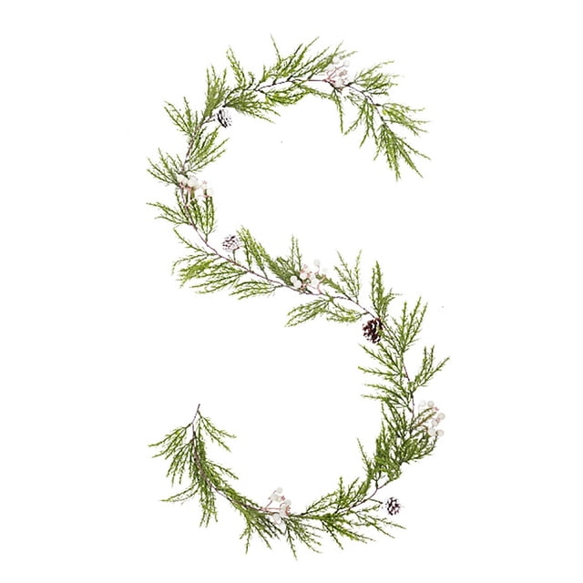 Guirlandes Artificielles de Noël, 6.56 Pieds Guirlande de Feuilles de Houx de Noël, Fausses Guirlandes de Verdure d'Hiver Baies Rouges Enneigées Guirlandes Suspendues pour Cheminée Décoration de Mariage Fête Maison,(E,6.56 Pieds)