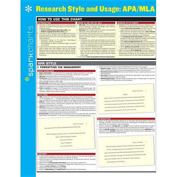 Sparkcharts: Research Style & Usage: Apa/MLA Sparkcharts: Volume 59 (Other)