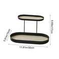 thumbnail image 3 of YingYouFu Two Tier Tabletop Organizer, Metal and Leather Display Tray for Cosmetics Jewelry Perfume, Bathroom Bedroom Desk Storage Rack, 3 of 6