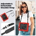 thumbnail image 7 of Case for iPad Pro 11 Inch (M4 2024/M5 2025) with Screen Protector, 360 Degree Rotating Kickstand Hand Strap Heavy Duty Shockproof Cover with Shoulder Strap, Red, 7 of 7