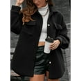 thumbnail image 2 of KelaJuan Women Fleece Coat Winter Warm Lapel Collar Fuzzy Long Sleeve Button Jacket Outwear with Pockets, 2 of 6