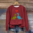 thumbnail image 2 of LYEAA Halloween Crewneck Sweatshirt Long Sleeve Regular Ribbed Cuff Casual Wear Printed Holiday Clothes Wine L, 2 of 4