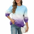 thumbnail image 5 of Womens Fall Thin Sweaters, Long Sleeve Pullover for Women Fashion Loose Fit Ombre Tie Dye Crewneck Sweatshirts S-2XL, 5 of 5