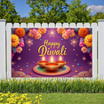 thumbnail image 5 of Floral Design Diwali Celebration Banner Festive Lights Happy Diwali Decorative Backdrop for Religious Festival Indoor Decoration Cultural Event, 5 of 8