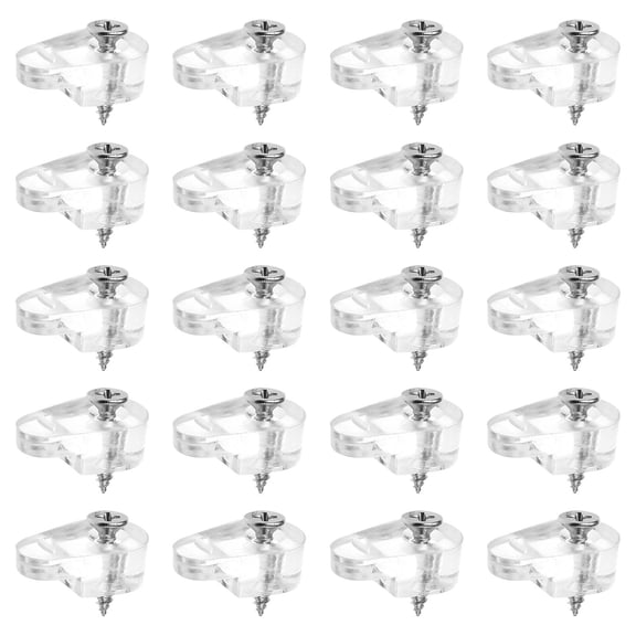 Beaupretty 20 Pcs Mirror Holder Clips Plastic Transparent for Mirror Cabinet Home Improvement