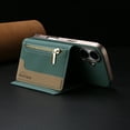 thumbnail image 5 of Dteck Magnetic Case for iPhone 16, 2 in 1 Wallet Case Detachable Card Holder, Compatible with MagSafe, Slim PU Leather RFID Blocking Credit Slots Zipper Pocket,Green, 5 of 7