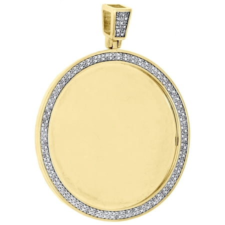 Jewelry For Less Sterling Silver Diamond Medallion Picture Memory Frame Pendant 2 3 Charm 1 2 Ct Walmart Com Walmart Com