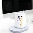 thumbnail image 4 of 110V US Plug 55℃ Smart Thermostatic Cup Warmer - Gravity Sensor Controlled, Energy-Saving Low Consumption Design, Even Heating for Various Cup Materials, 16W Elliptical White Household Heating Pad, 4 of 6