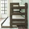 thumbnail image 5 of Max & Lily Solid Wood Modern Farmhouse Twin over Twin Bunk Bed with Trundle, Barnwood Brown, 5 of 7