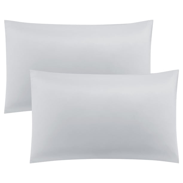 Fundas de Almohada de Microfibra de Bambú PiccoCasa 2 Piezas Gris Claro 51x76cm