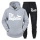 thumbnail image 4 of Conjunto de dos piezas "El Dogfather" Divertido chándal casual para amantes de los perros salchichas para hombre Otoño Conjunto de ropa deportiva holgada con capucha estilo hip hop con animales, 4 of 4