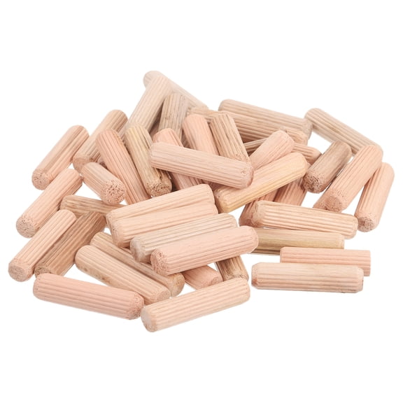 100 Pcs Wooden Dowel Pins, 10 x 40mm (0.39 x 1.57 Inch) Wood Dowels Rods, Fluted Dowel Joints
