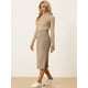 thumbnail image 3 of Falda Elegante para Mujer Falda Midi Unicolor Caqui XL, 3 of 6