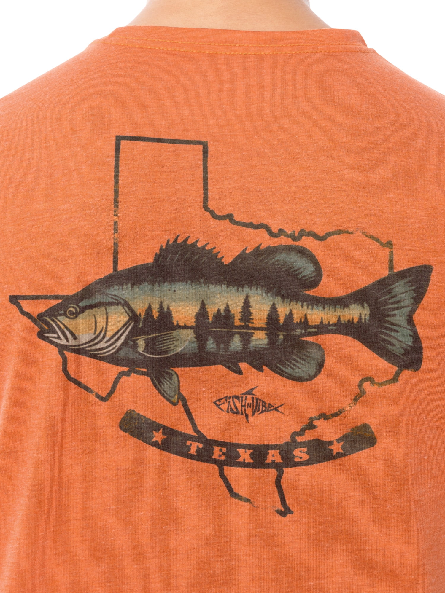 Fish N Vibe Men's Short Sleeve Fishing Performance Outdoor Graphic T-Shirt, Arabesque, XL