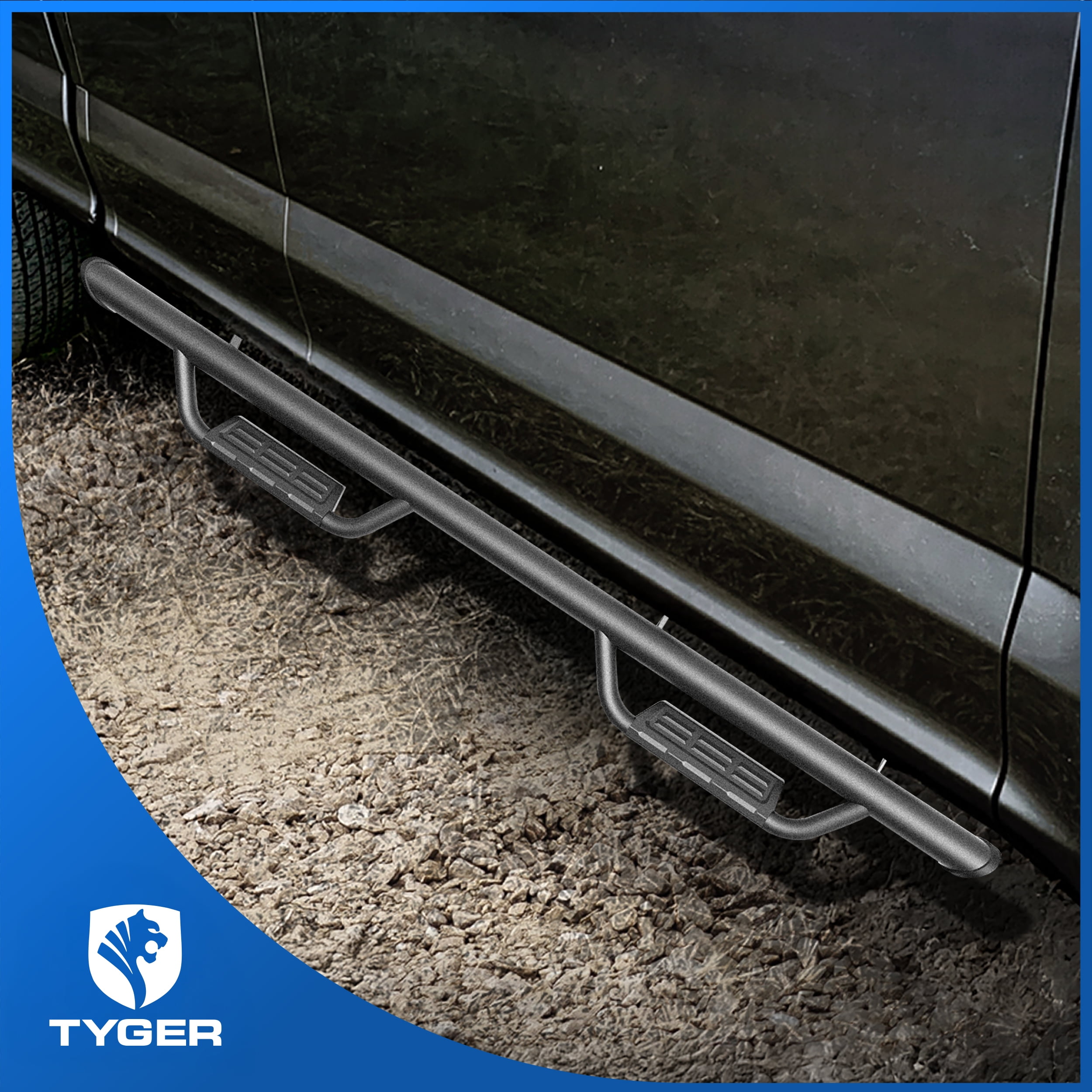 Tyger Auto Tyger Access Running Boards Compatible with 2015-2026 Ford F-150; 2022-2026 F-150 Lightning; 2017-2026 F-250 F-350 SD | Supercrew Cab | TG-AS2F24009 | Textured Black Drop Step Rail