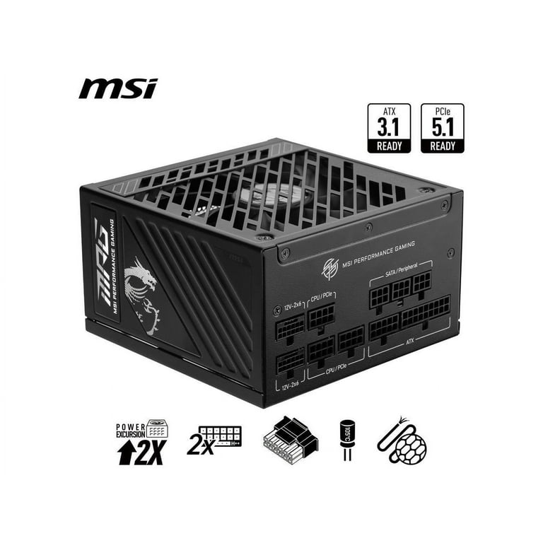 MSI MPGA1000GSPCIE5 MPG 1000W Power Supply - Walmart.com