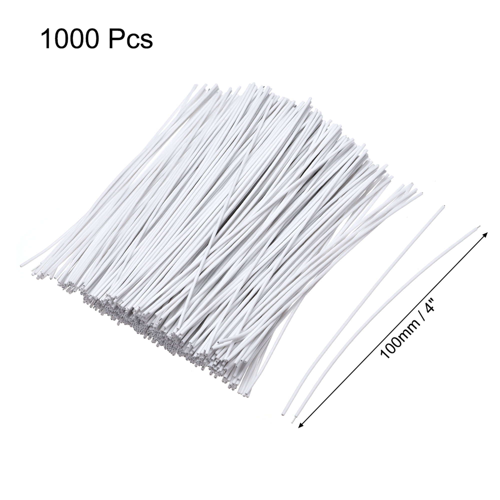 Metallic Twist Ties 100mm x 1mm Plastic White Cable Cord