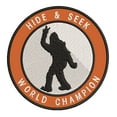 thumbnail image 1 of Bigfoot Hide & Seek World Champion 3.5" Iron On Or Sew On Embroidered Fabric Badge Patch Unexplained Mysteries Iconic Series, 1 of 2
