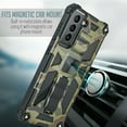 thumbnail image 3 of Value Pack + for Samsung S21 FE (NOT FIT S21) with Tempered Glass Phone Case Hybrid Phone Case Magnetic Mount Ready Grip Grids Kickstand Slim Shock Bumper Cover, 3 of 4