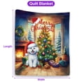 thumbnail image 5 of Merry Christmas Bichon Frise Santa Hat Xmas Tree Winter Holiday Quilt Blanket Bichons Dog Lovers Gifts Idea Cozy Comforter Throw Blanket - 01013, 5 of 5