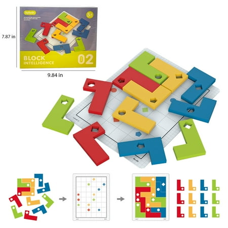 Wooden Toys Block Board Game Intelligence Toys DIY Puzzles Toys - Green