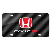 Honda Civic Si Black Carbon Fiber Look Graphic Special Aluminum Metal License Plate