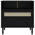 thumbnail image 3 of vidaXL Sideboard SENJA Rattan Look Black 80x40x80 cm Solid Wood Pine, 3 of 5