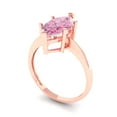 thumbnail image 2 of Solitaire Engagement Ring for Women - 2.5ct Simulated Pink Diamond in 18K Rose Gold Promise Ring, 2 of 6