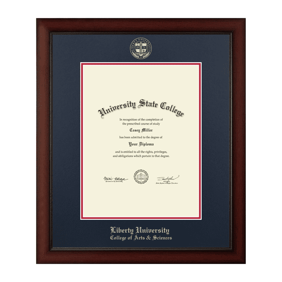 Liberty University College of Arts & Sciences Diploma Frame, Document Size 13" x 17"