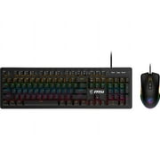 MSI FORGE GK300 COMBO - BLUE SWITCHES Gaming Keyboard & Gaming Mouse, Anti-Ghosting, Ergonomic Keycaps, 9-Mode RGB, up to 7,200 DPI, Black