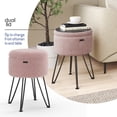 thumbnail image 5 of Hearth & Harbor Ottoman with Storage, Round Storage Ottoman, Vanity Stool and Foot Stool with Storage, Boucle Pink, 5 of 8