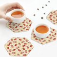 thumbnail image 3 of KLL Drink Coasters Set Hexagon of 4,PU Leather Absorbent Coasters Set Decorative Coffee Cup Coasters Housewarming Gift for Home Decor-Cartoon Popcorn, 3 of 5