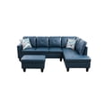thumbnail image 2 of Starhome L Shaped Denim Couch with Storage Ottoman(Pillows Included) Microfiber, 2 of 9