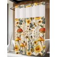 thumbnail image 4 of Mushroom No Hook Shower Curtain Waterproof, Bathroom Curtains with Snap in Liners and See Through Top Window, Sunflowers Spring Floral Summer Botanical Hotel Style Bathtub Curtains Shower 72"Wx84"L, 4 of 8