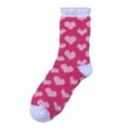 thumbnail image 2 of Delayuji Fuzzy Socks Women Thick Plush Non Slip Gripper Slipper Socks Stretch US 5-9 Heart Stripe Print Winter Indoor Sleep Lounge Warm Gift Thermal Socks, 2 of 4