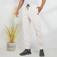 thumbnail image 2 of JUUYY Men's Joggers Pants Casual Drawstring Elastic Waist Athletic Pants Lightweight Loose Pocket Workout Running Outdoor Sweatpants White XXXL, 2 of 3