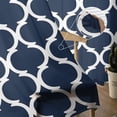 thumbnail image 5 of Navy Blue Morocco Pattern Sheer Curtains 96 Inches Long 2 Panels Set, Window Sheer Curtains for Living Room/Bedroom, White Moroccan Geometric Art Light Filtering Rod Pocket Curtain 52'' x 96'' x 2, 5 of 7