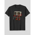 thumbnail image 2 of 100% Cotton graphic t-shirts for men's clothing,Men'S And Boys Retro Gaming Pattern T-Shirt - Fun Old Video Game Console Design, Black Casual T-Shirt With Red Snea Golf Gift T-Shirt For Men and Women, 2 of 4
