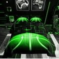 thumbnail image 1 of Erosebridal Basketball Lover Bedding King Comforter Set, Square Geometry Down Comforter, Neon Green, Reversible 3pcs, 1 of 8