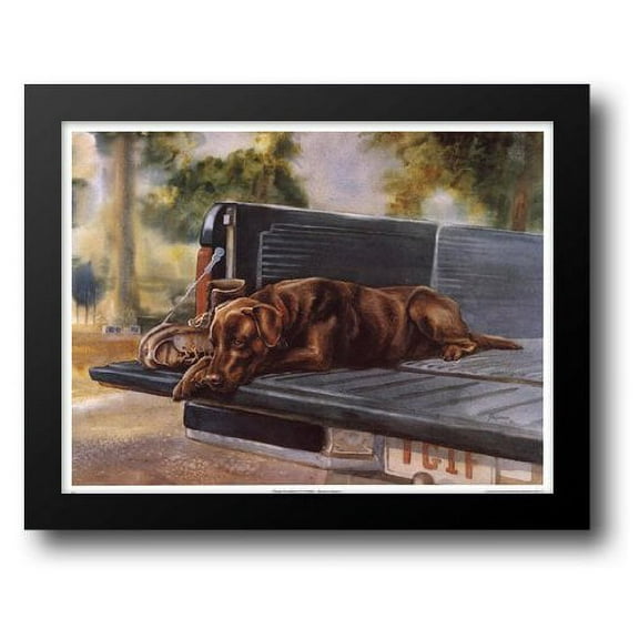 Thank Goodness It's Friday (Choc. Lab) 29x23 Framed Art Print by Shipman, Barbara